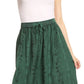 Sakkas Emma Adjustable Handkerchief  Eyelet Hem Casual Skirt with  Embroidery