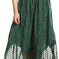 Sakkas Emma Adjustable Handkerchief  Eyelet Hem Casual Skirt with  Embroidery