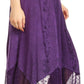 Sakkas Emma Adjustable Handkerchief  Eyelet Hem Casual Skirt with  Embroidery