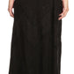 Sakkas Evelyn Womens Stonewashed Maxi Ruffle Skirt with Elastic Waist & Embroidery