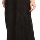 Sakkas Evelyn Womens Stonewashed Maxi Ruffle Skirt with Elastic Waist & Embroidery