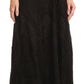 Sakkas Evelyn Womens Stonewashed Maxi Ruffle Skirt with Elastic Waist & Embroidery