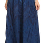 Sakkas Evelyn Womens Stonewashed Maxi Ruffle Skirt with Elastic Waist & Embroidery