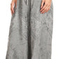 Sakkas Evelyn Womens Stonewashed Maxi Ruffle Skirt with Elastic Waist & Embroidery