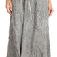 Sakkas Evelyn Womens Stonewashed Maxi Ruffle Skirt with Elastic Waist & Embroidery