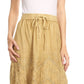 Sakkas Evelyn Womens Stonewashed Maxi Ruffle Skirt with Elastic Waist & Embroidery