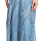 Sakkas Evelyn Womens Stonewashed Maxi Ruffle Skirt with Elastic Waist & Embroidery