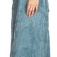 Sakkas Evelyn Womens Stonewashed Maxi Ruffle Skirt with Elastic Waist & Embroidery