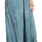 Sakkas Evelyn Womens Stonewashed Maxi Ruffle Skirt with Elastic Waist & Embroidery