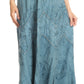 Sakkas Evelyn Womens Stonewashed Maxi Ruffle Skirt with Elastic Waist & Embroidery
