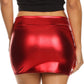 Sakkas Kaie Women's Shiny Metallic Liquid Wet Look Mini Skirt