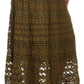 Sakkas Leo Long Tall Lined Embroidered Bohemian High Or Low Waist Foldover Skirt