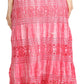 Sakkas Gracie Crochet Lace Tiered Long Cotton Skirt with Fold-Over Waistband