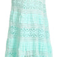 Sakkas Gracie Crochet Lace Tiered Long Cotton Skirt with Fold-Over Waistband