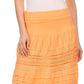 Sakkas March Bohemian Lace Embroidered Skirt With Lining And Foldover Waist