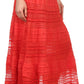 Sakkas March Bohemian Lace Embroidered Skirt With Lining And Foldover Waist