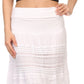 Sakkas March Bohemian Lace Embroidered Skirt With Lining And Foldover Waist
