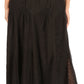 Sakkas Olivia Womens Maxi Bohemian Gypsy Long Skirt With Elastic Waist and Lace