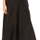 Sakkas Olivia Womens Maxi Bohemian Gypsy Long Skirt With Elastic Waist and Lace