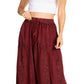 Sakkas Olivia Womens Maxi Bohemian Gypsy Long Skirt With Elastic Waist and Lace