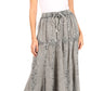 Sakkas Olivia Womens Maxi Bohemian Gypsy Long Skirt With Elastic Waist and Lace