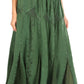 Sakkas Olivia Womens Maxi Bohemian Gypsy Long Skirt With Elastic Waist and Lace