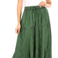 Sakkas Olivia Womens Maxi Bohemian Gypsy Long Skirt With Elastic Waist and Lace