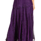 Sakkas Olivia Womens Maxi Bohemian Gypsy Long Skirt With Elastic Waist and Lace