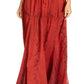 Sakkas Olivia Womens Maxi Bohemian Gypsy Long Skirt With Elastic Waist and Lace