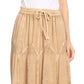 Sakkas Olivia Womens Maxi Bohemian Gypsy Long Skirt With Elastic Waist and Lace