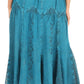 Sakkas Olivia Womens Maxi Bohemian Gypsy Long Skirt With Elastic Waist and Lace