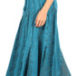 Sakkas Olivia Womens Maxi Bohemian Gypsy Long Skirt With Elastic Waist and Lace
