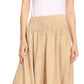 Sakkas Shamim Boho Maxi Long Skirt with Sheer Textured Panels W/ Smocked Waistband