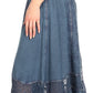 Sakkas Shamim Boho Maxi Long Skirt with Sheer Textured Panels W/ Smocked Waistband