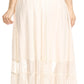 Sakkas Shamim Boho Maxi Long Skirt with Sheer Textured Panels W/ Smocked Waistband