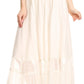 Sakkas Shamim Boho Maxi Long Skirt with Sheer Textured Panels W/ Smocked Waistband