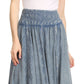Sakkas Shamim Boho Maxi Long Skirt with Sheer Textured Panels W/ Smocked Waistband