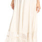 Sakkas Shamim Boho Maxi Long Skirt with Sheer Textured Panels W/ Smocked Waistband