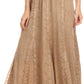 Sakkas Monola Long Tall Lace Embroidered Paneled Adjustable Waist Flare Skirt
