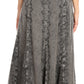 Sakkas Monola Long Tall Lace Embroidered Paneled Adjustable Waist Flare Skirt