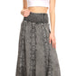 Sakkas Monola Long Tall Lace Embroidered Paneled Adjustable Waist Flare Skirt