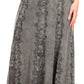 Sakkas Monola Long Tall Lace Embroidered Paneled Adjustable Waist Flare Skirt