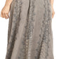 Sakkas Monola Long Tall Lace Embroidered Paneled Adjustable Waist Flare Skirt