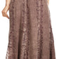 Sakkas Monola Long Tall Lace Embroidered Paneled Adjustable Waist Flare Skirt