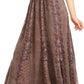 Sakkas Monola Long Tall Lace Embroidered Paneled Adjustable Waist Flare Skirt