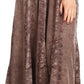 Sakkas Monola Long Tall Lace Embroidered Paneled Adjustable Waist Flare Skirt