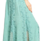 Sakkas Monola Long Tall Lace Embroidered Paneled Adjustable Waist Flare Skirt