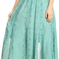 Sakkas Monola Long Tall Lace Embroidered Paneled Adjustable Waist Flare Skirt