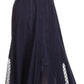 Sakkas Monola Long Tall Lace Embroidered Paneled Adjustable Waist Flare Skirt