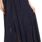 Sakkas Monola Long Tall Lace Embroidered Paneled Adjustable Waist Flare Skirt